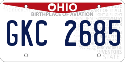 OH license plate GKC2685