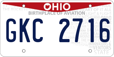 OH license plate GKC2716