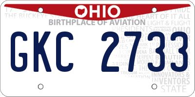 OH license plate GKC2733
