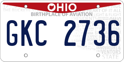 OH license plate GKC2736