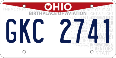 OH license plate GKC2741