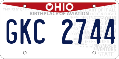 OH license plate GKC2744