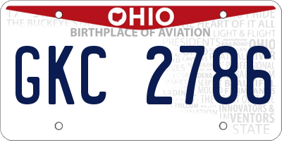 OH license plate GKC2786