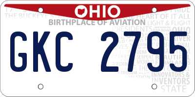 OH license plate GKC2795