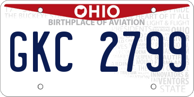OH license plate GKC2799