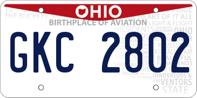OH license plate GKC2802