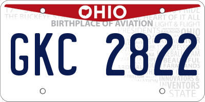 OH license plate GKC2822