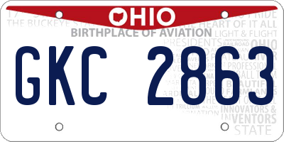 OH license plate GKC2863
