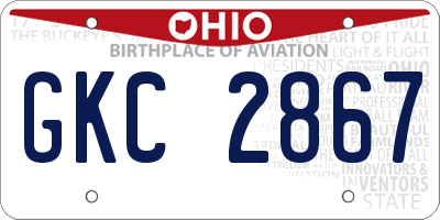 OH license plate GKC2867