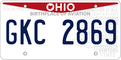 OH license plate GKC2869