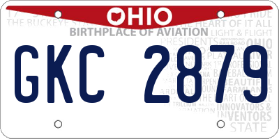 OH license plate GKC2879