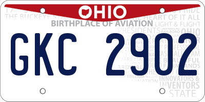OH license plate GKC2902