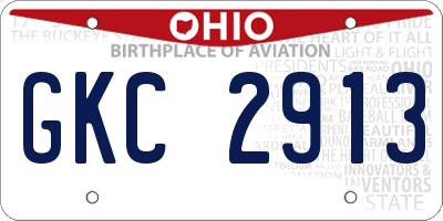 OH license plate GKC2913