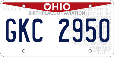 OH license plate GKC2950