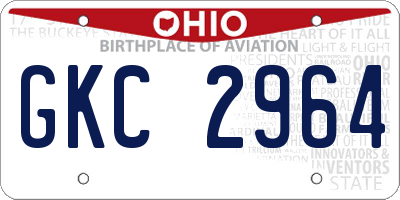OH license plate GKC2964