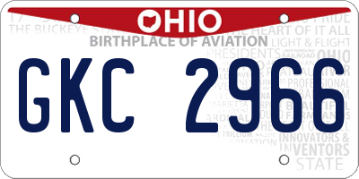 OH license plate GKC2966