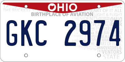 OH license plate GKC2974