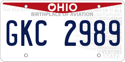 OH license plate GKC2989