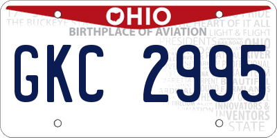 OH license plate GKC2995
