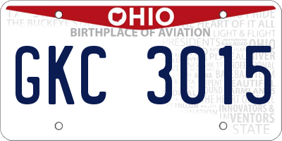 OH license plate GKC3015