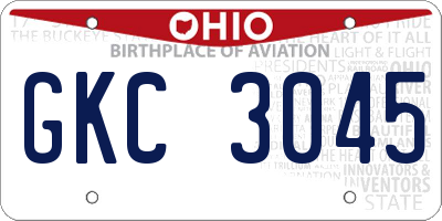 OH license plate GKC3045