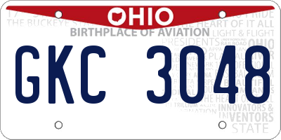 OH license plate GKC3048