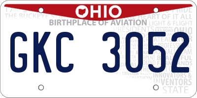 OH license plate GKC3052