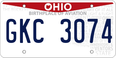 OH license plate GKC3074