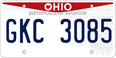 OH license plate GKC3085