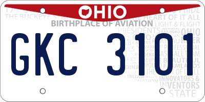 OH license plate GKC3101