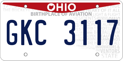 OH license plate GKC3117