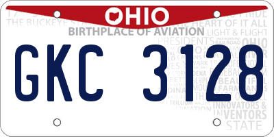 OH license plate GKC3128