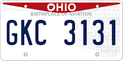 OH license plate GKC3131