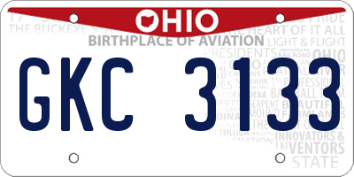 OH license plate GKC3133
