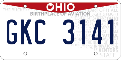 OH license plate GKC3141