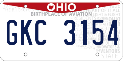 OH license plate GKC3154