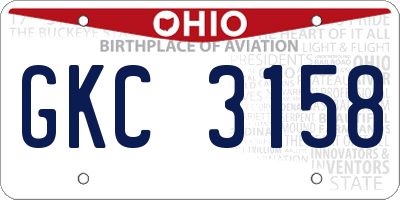 OH license plate GKC3158