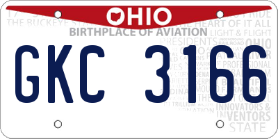 OH license plate GKC3166