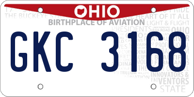 OH license plate GKC3168
