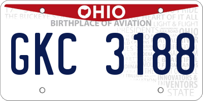 OH license plate GKC3188