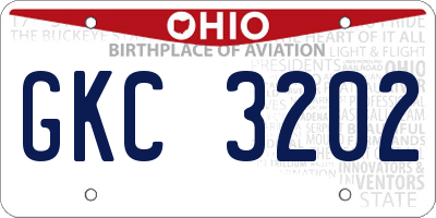 OH license plate GKC3202