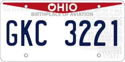OH license plate GKC3221