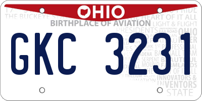 OH license plate GKC3231