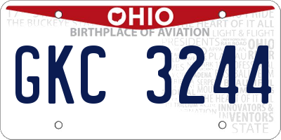 OH license plate GKC3244