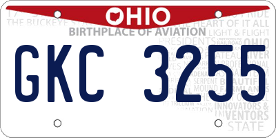 OH license plate GKC3255
