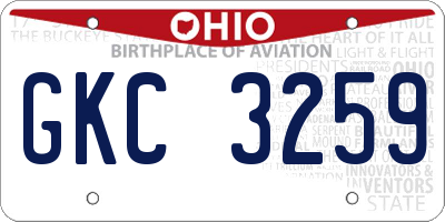 OH license plate GKC3259