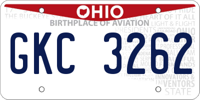 OH license plate GKC3262