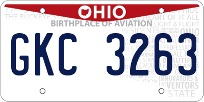 OH license plate GKC3263