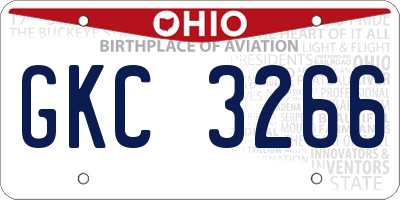 OH license plate GKC3266