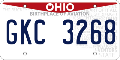 OH license plate GKC3268